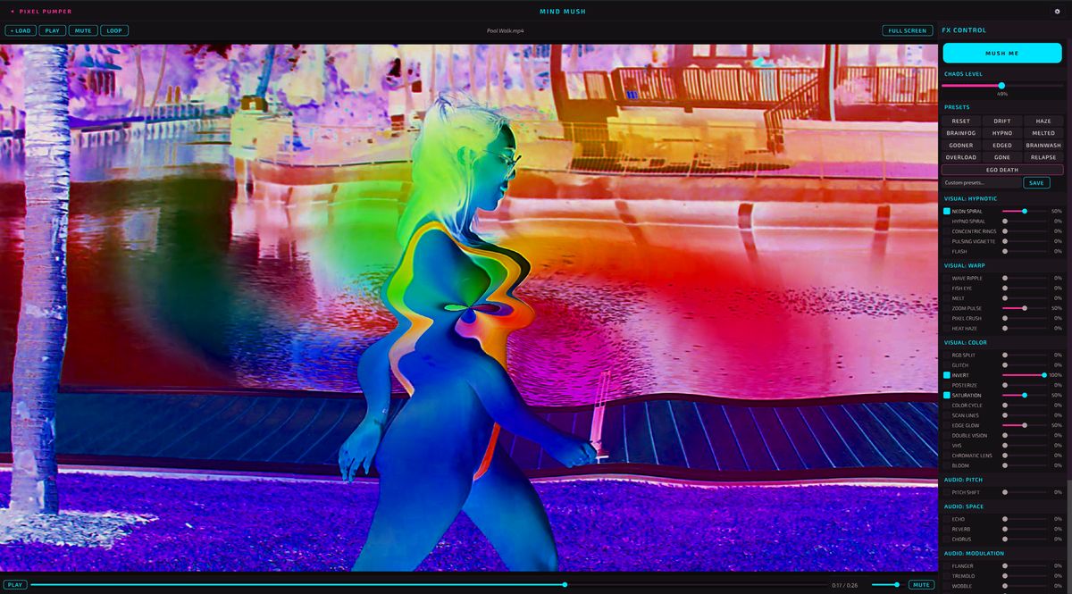 Mind Mush mode — hypnotic visual effects